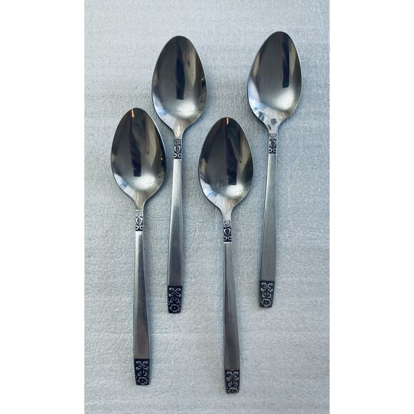 Vtg Rogers Korea DANESMORE Stainless Flatware 12 Pieces Floral Rose Replacement - Picture 10 of 12